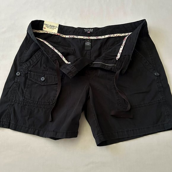 Ralph Lauren Polo Jeans Co. Women's Hampton Roll-up Shorts Black 14 New w/ Tags - Picture 3 of 7